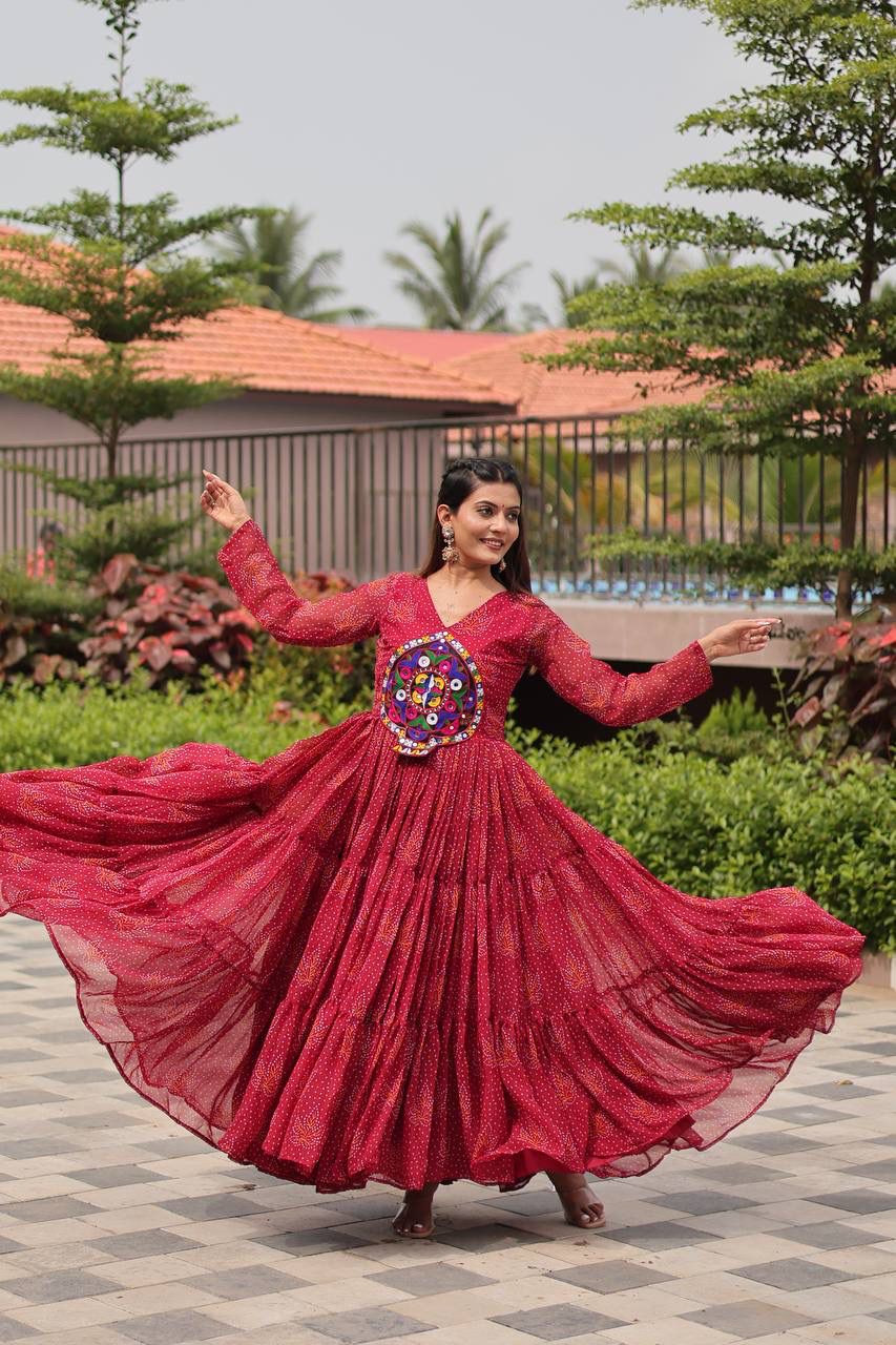 Navratri Special Gamthi Work Gown