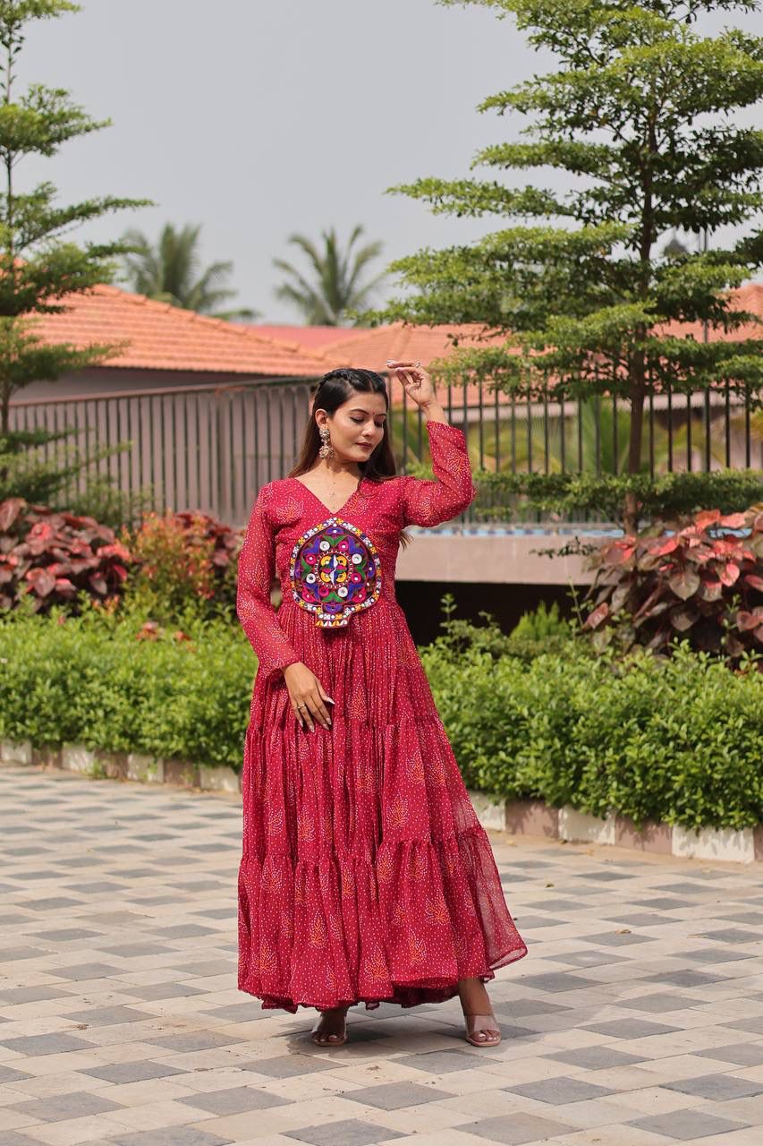 Navratri Special Gamthi Work Gown