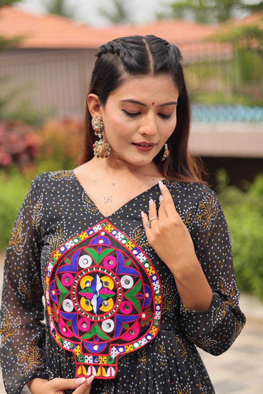 Navratri Special Gamthi Work Gown