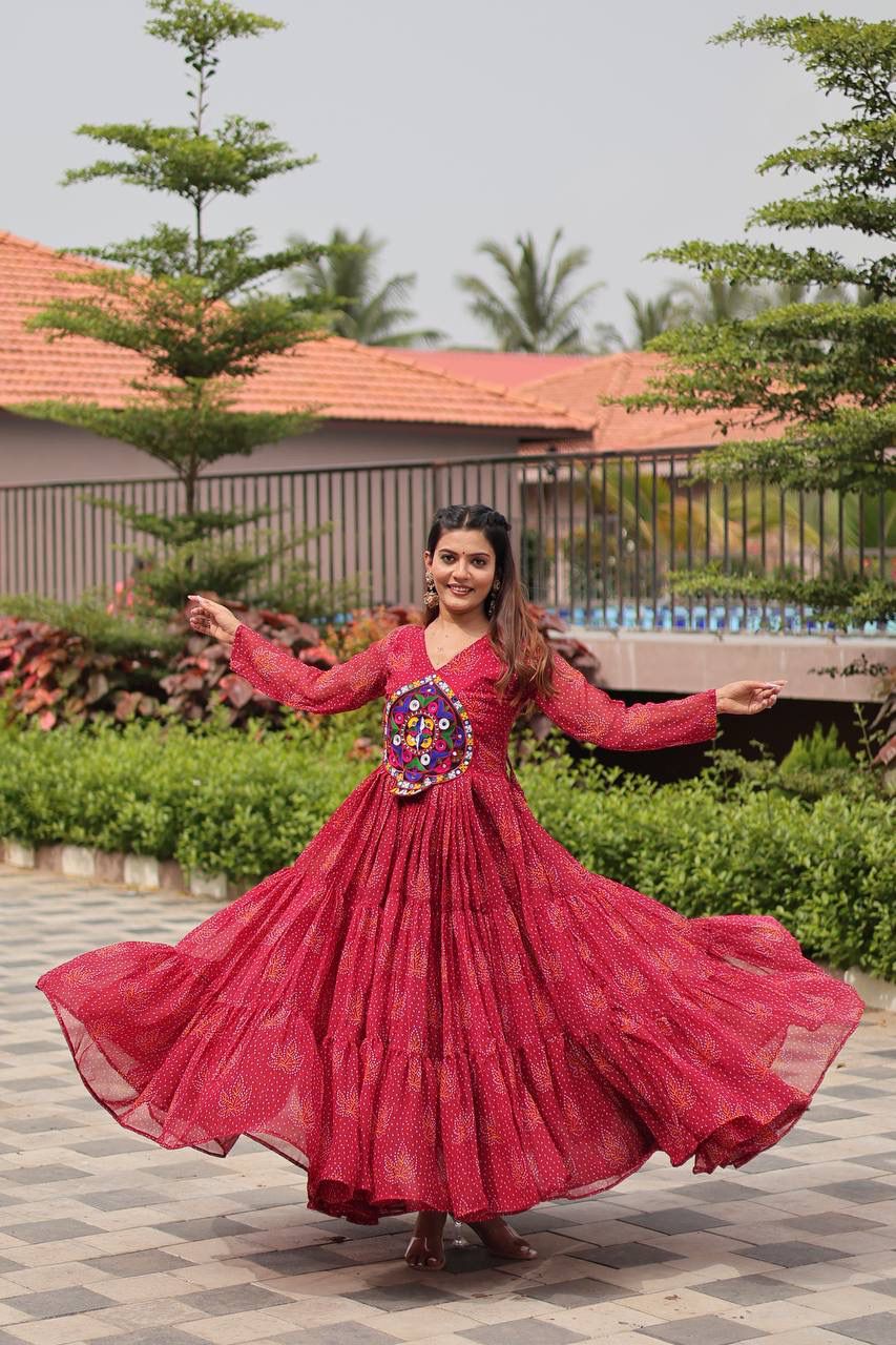Navratri Special Gamthi Work Gown