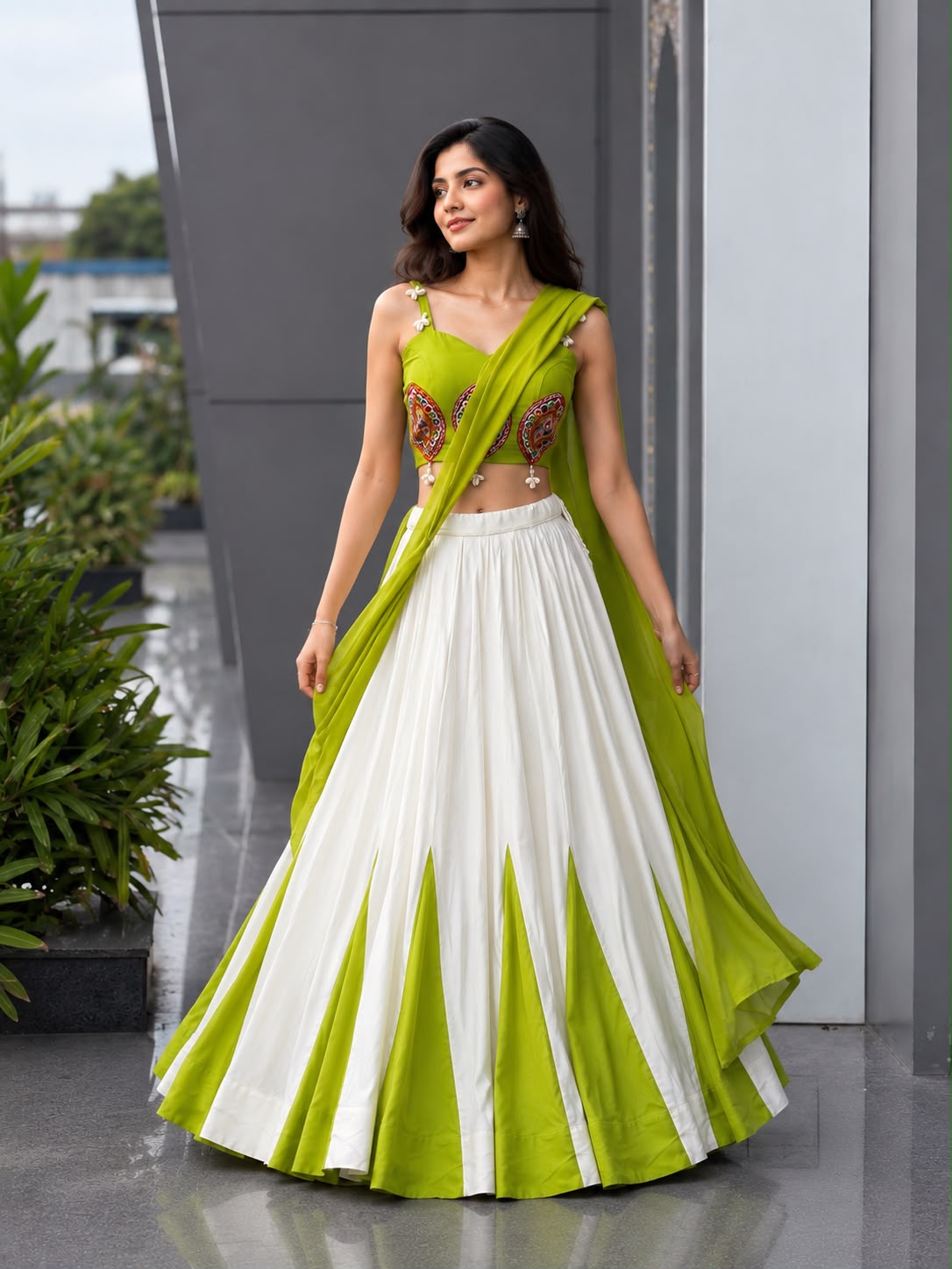 Mirror Pearl Lehenga