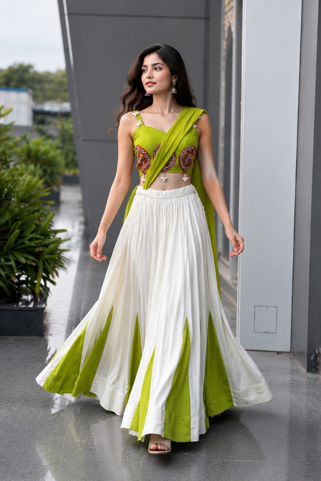 Mirror Pearl Lehenga