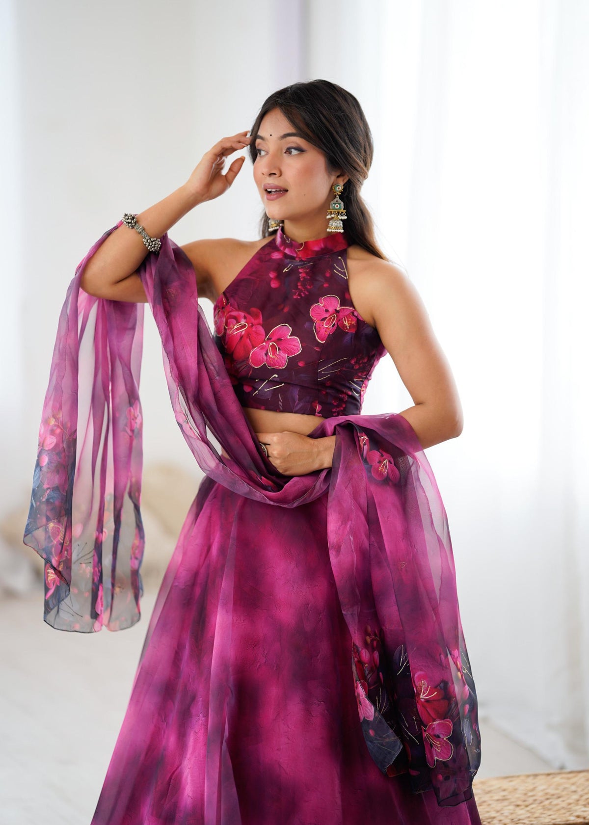 Pure Organza Jari Work Lehenga Choli