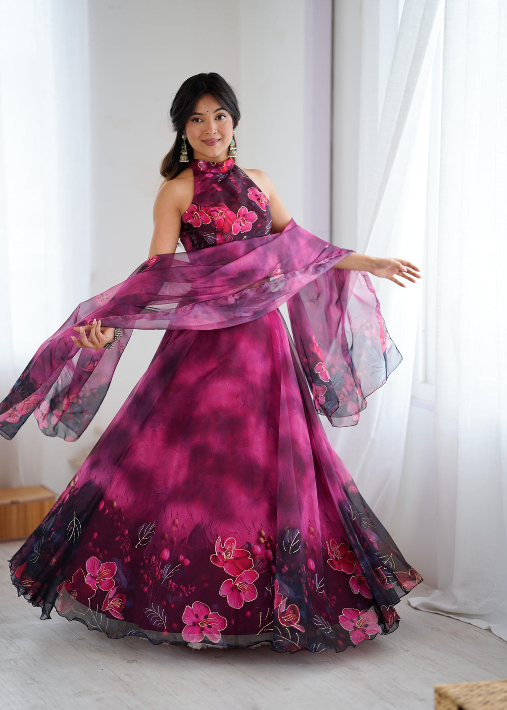 Pure Organza Jari Work Lehenga Choli