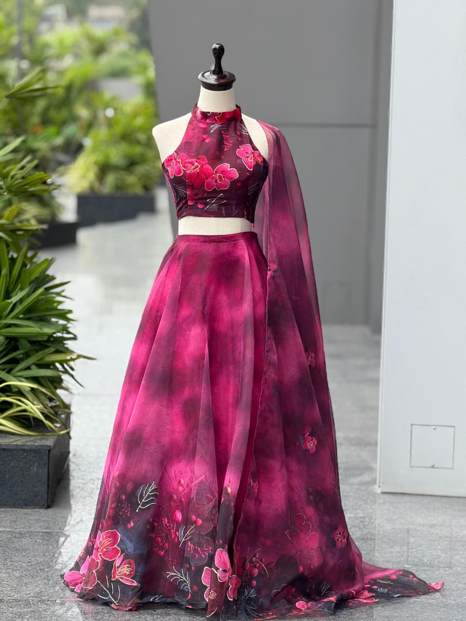 Pure Organza Jari Work Lehenga Choli