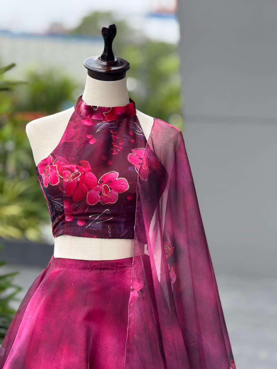 Pure Organza Jari Work Lehenga Choli