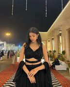 Cascade Georgette Lehenga