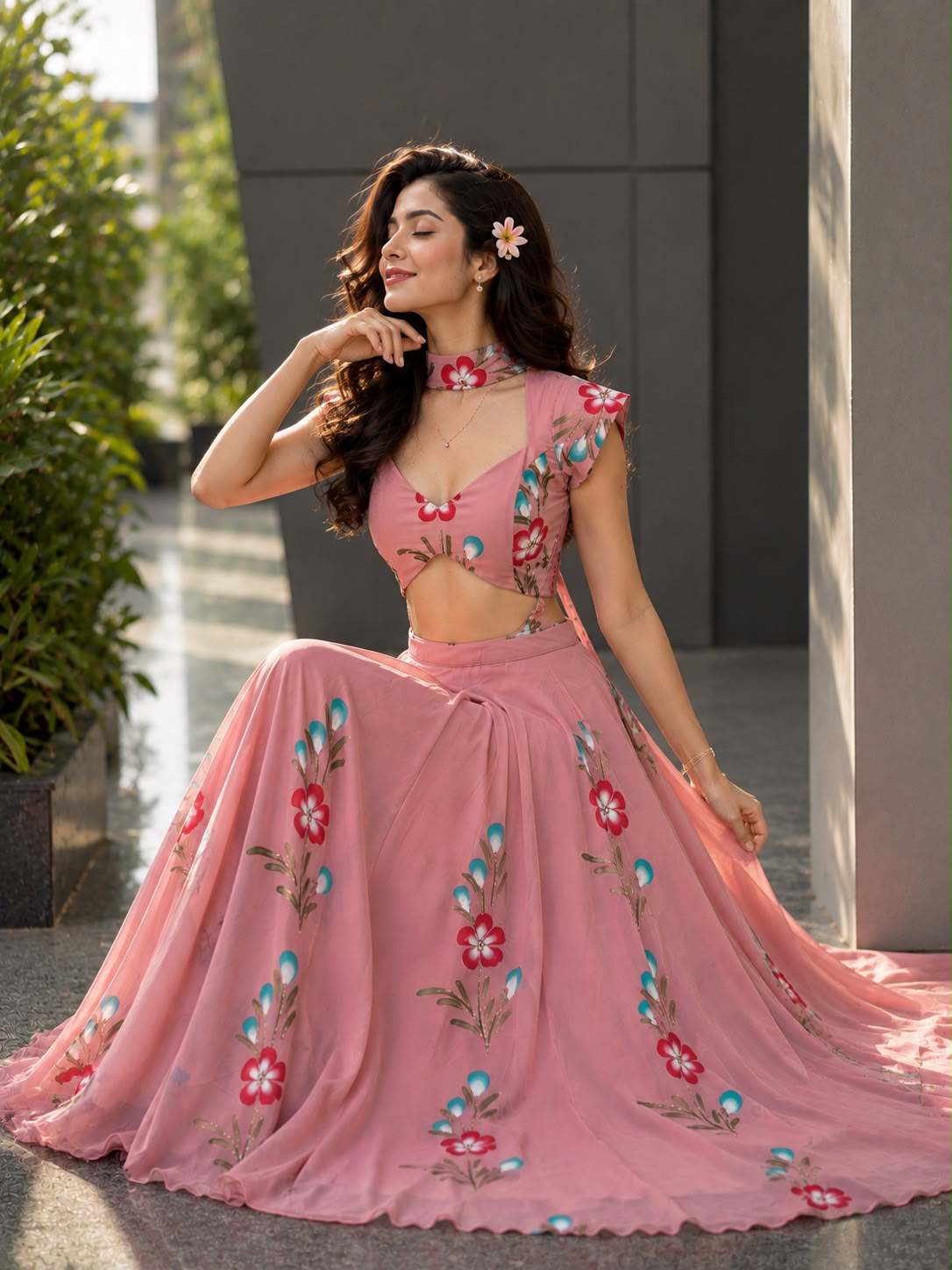 Hand Painted Lehenga