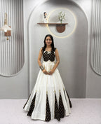Ajrak Ribbon Lehenga