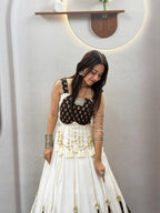 Ajrak Ribbon Lehenga