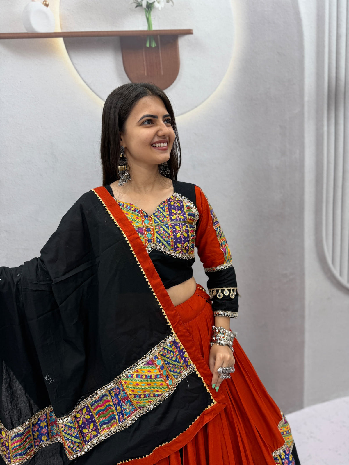 Cotton Mirror Lehenga
