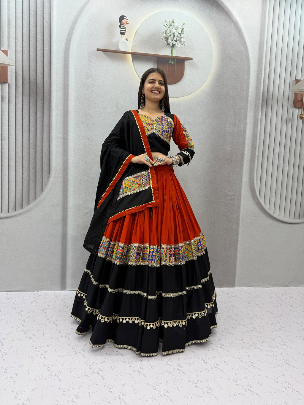 Cotton Mirror Lehenga