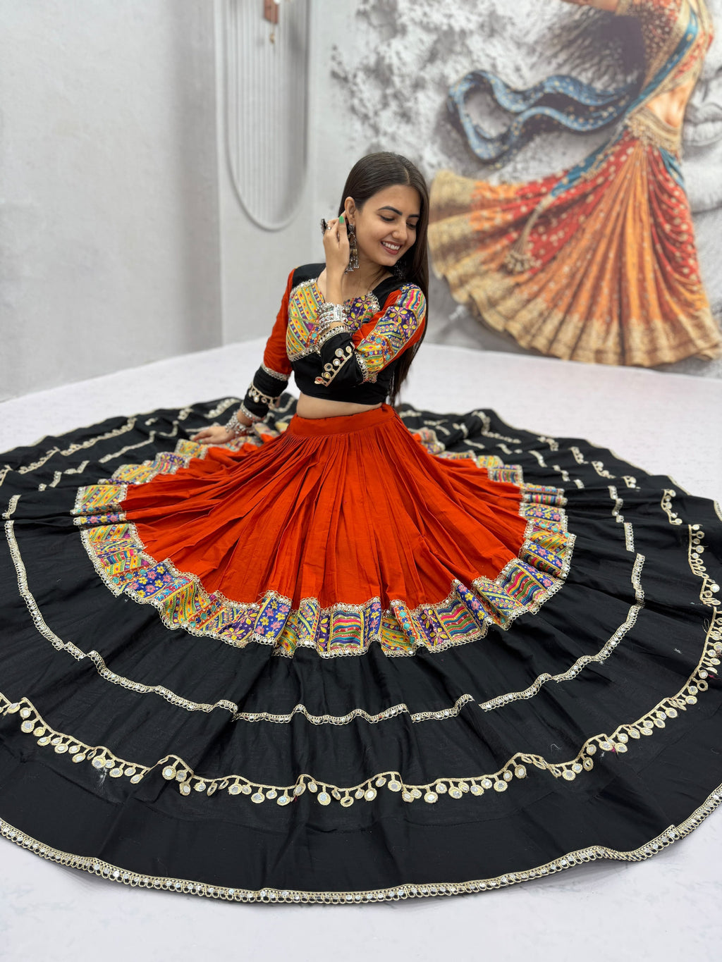 Cotton Mirror Lehenga