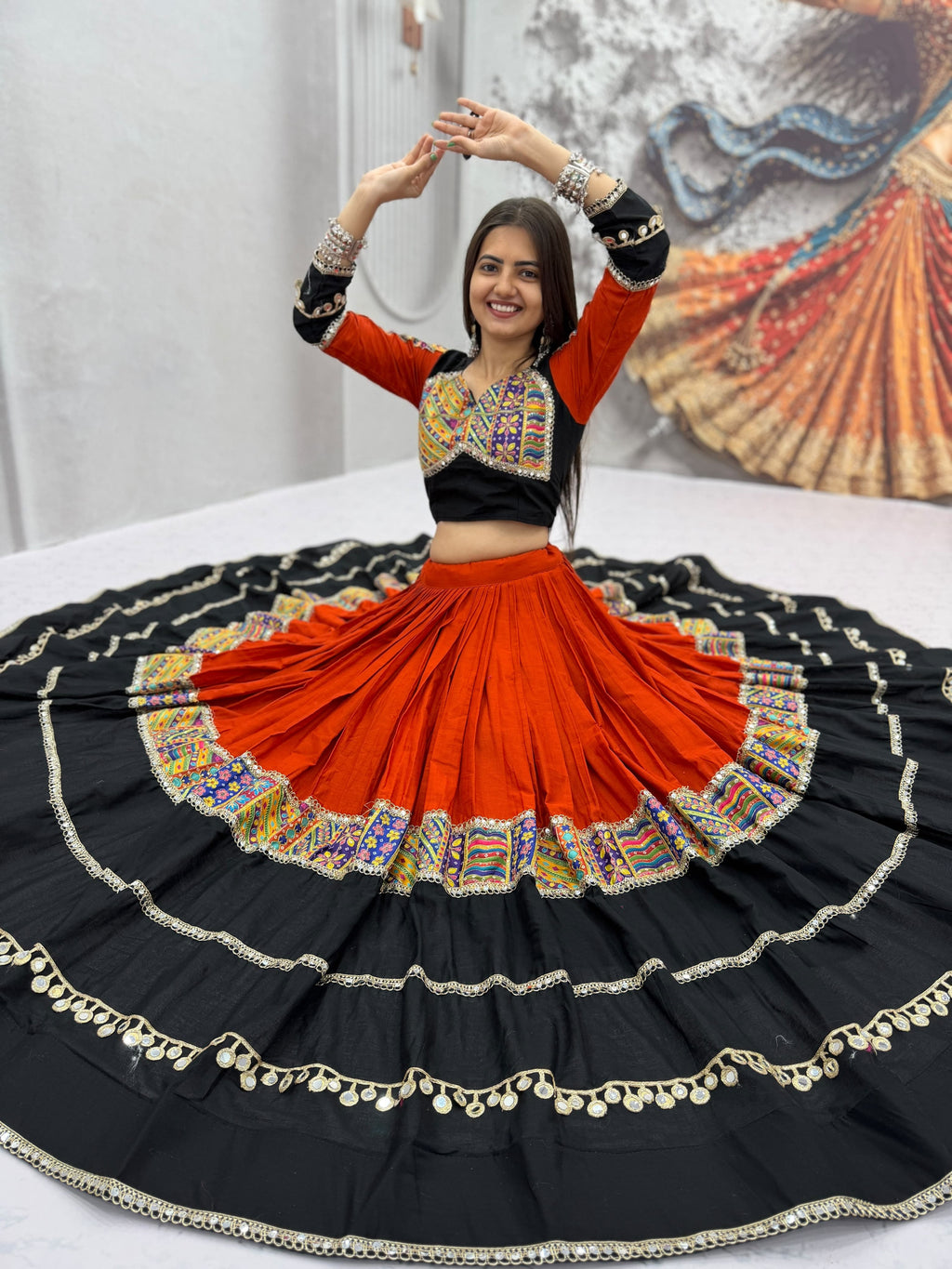 Cotton Mirror Lehenga