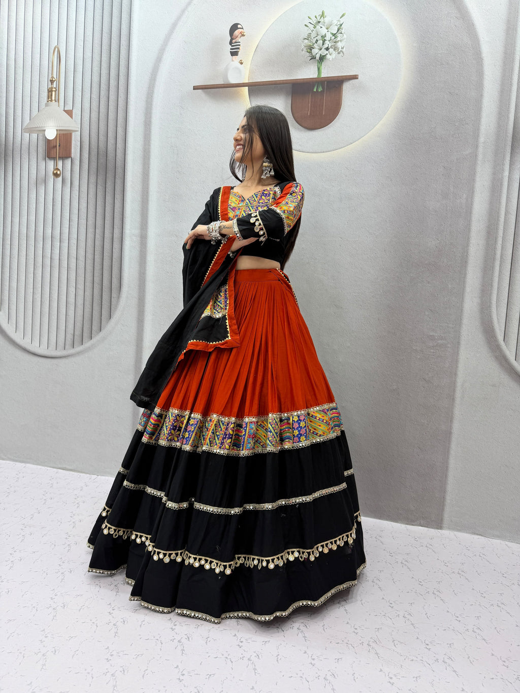 Cotton Mirror Lehenga