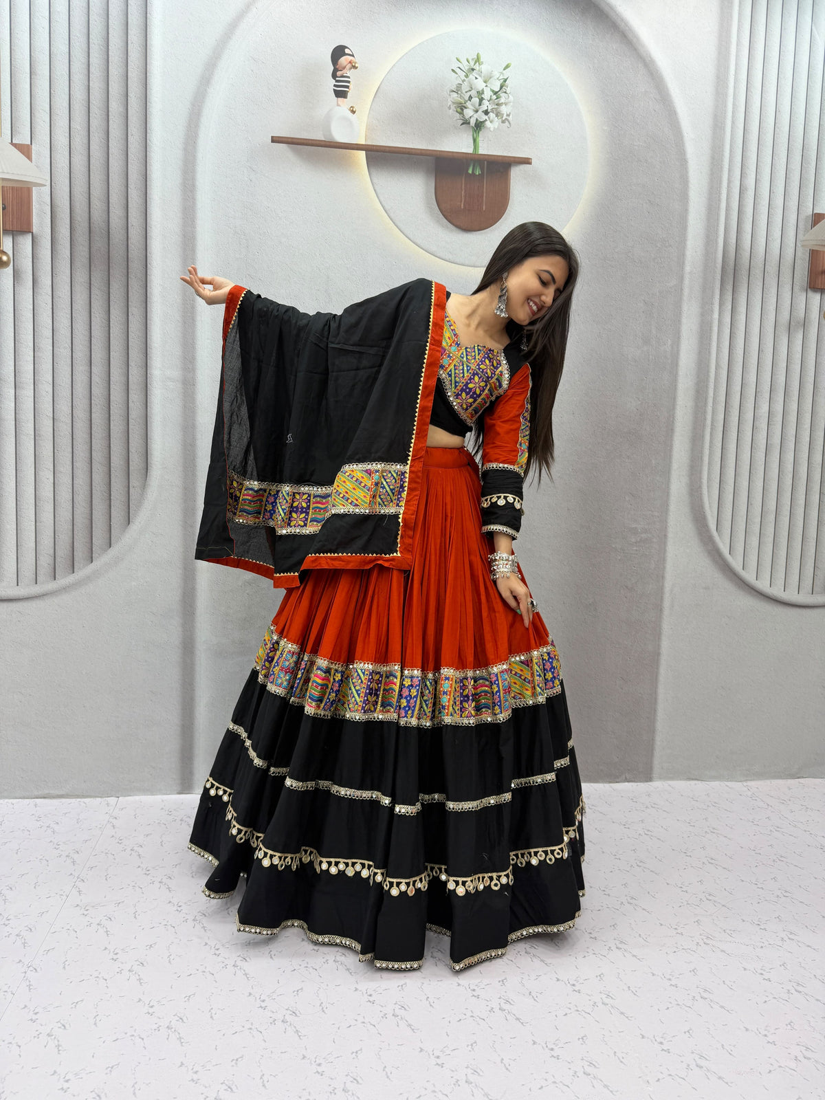 Cotton Mirror Lehenga