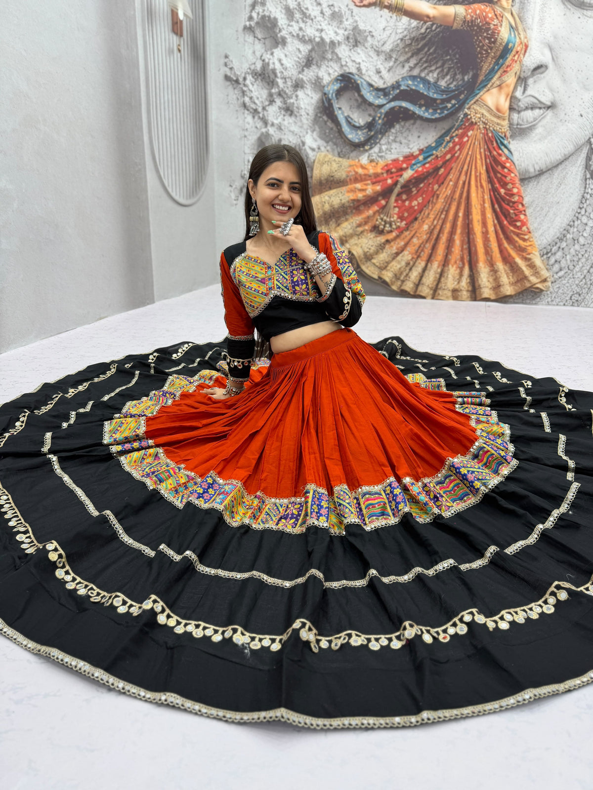 Cotton Mirror Lehenga