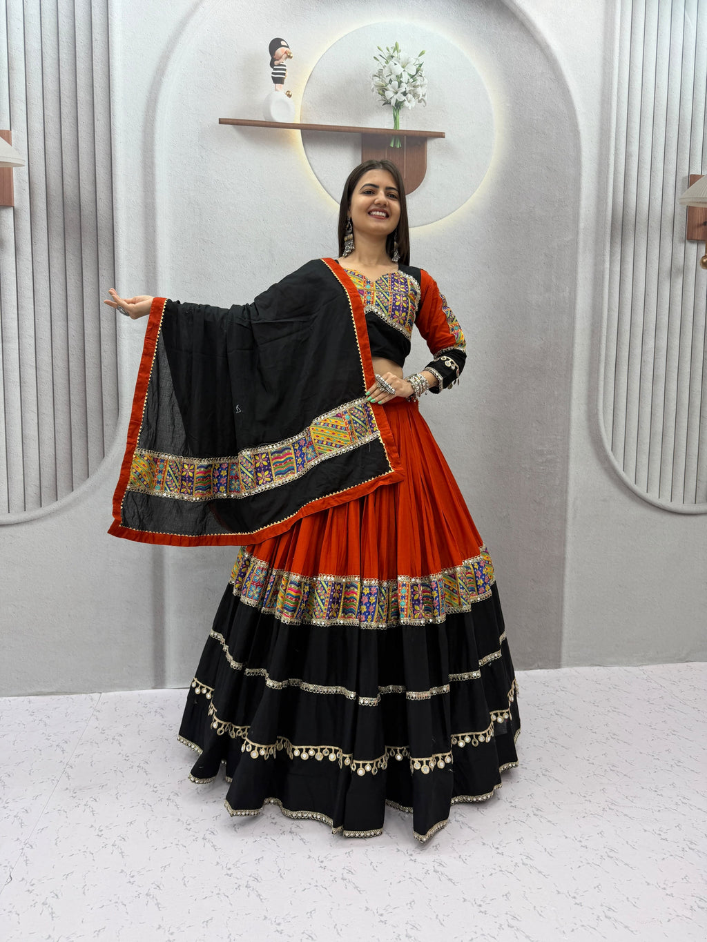 Cotton Mirror Lehenga
