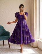 Rangoli Silk Beads Work Gown