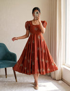 Rangoli Silk Beads Work Gown