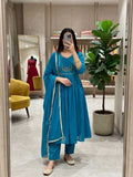 Wine Blossom Anarkali Gown