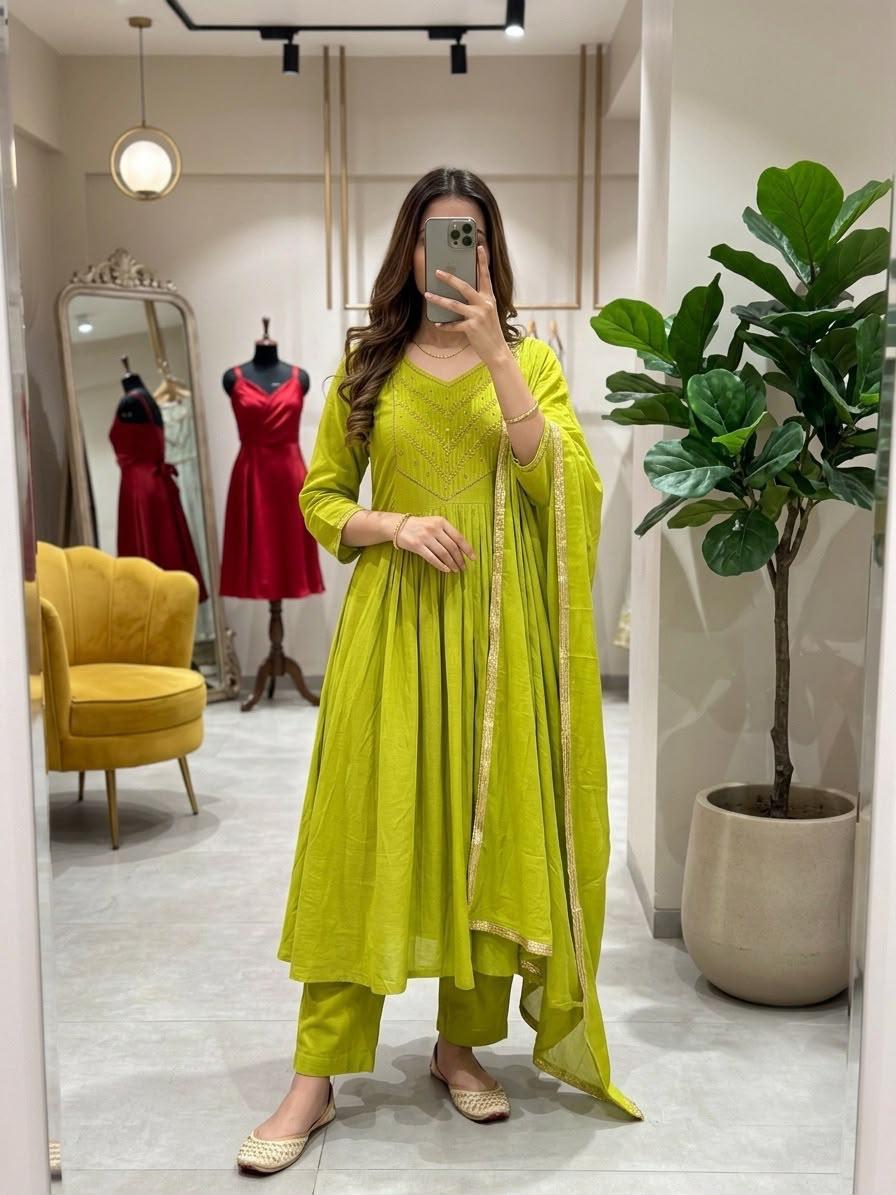 Wine Blossom Anarkali Gown