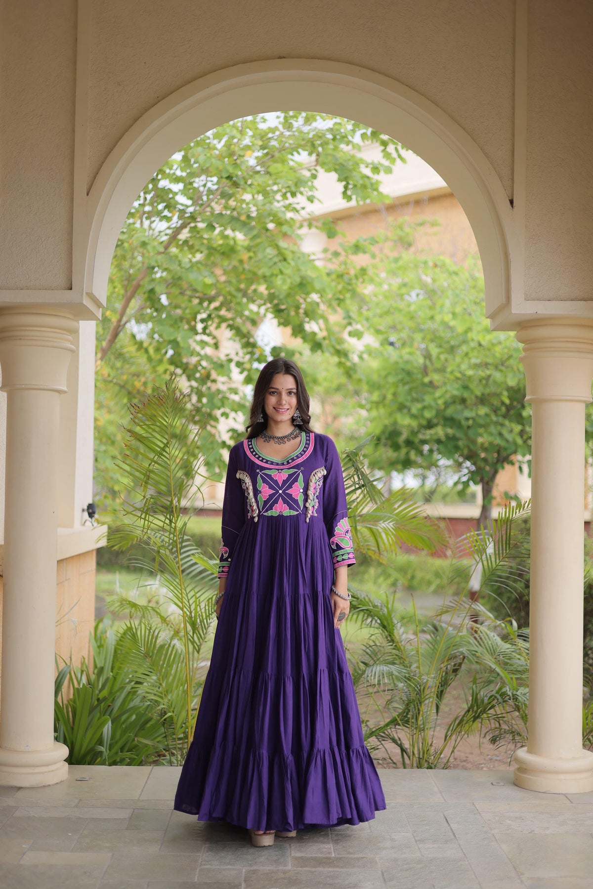 Navratri Mirror Work Gown