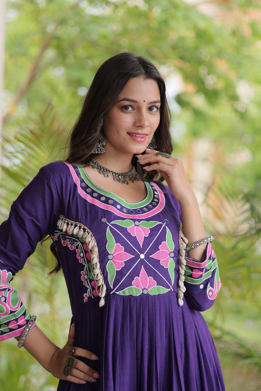 Navratri Mirror Work Gown