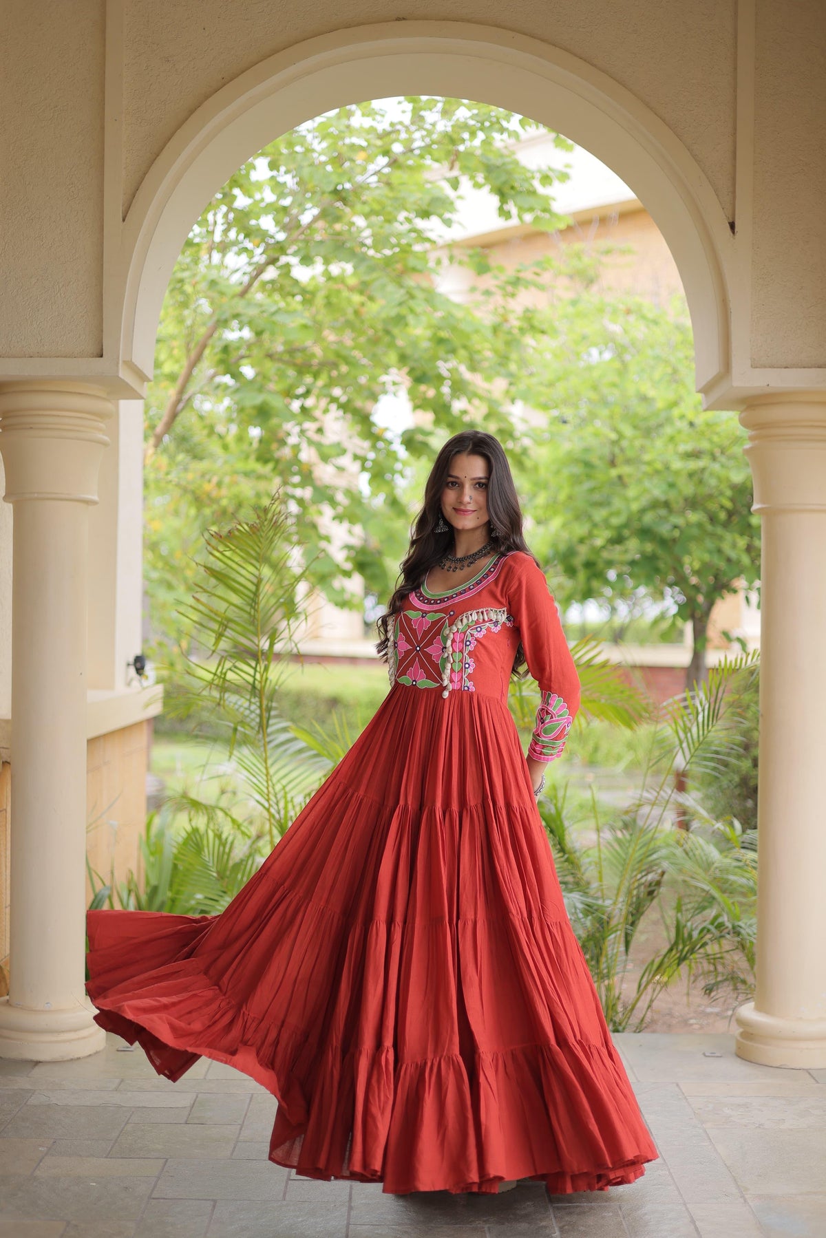 Navratri Mirror Work Gown