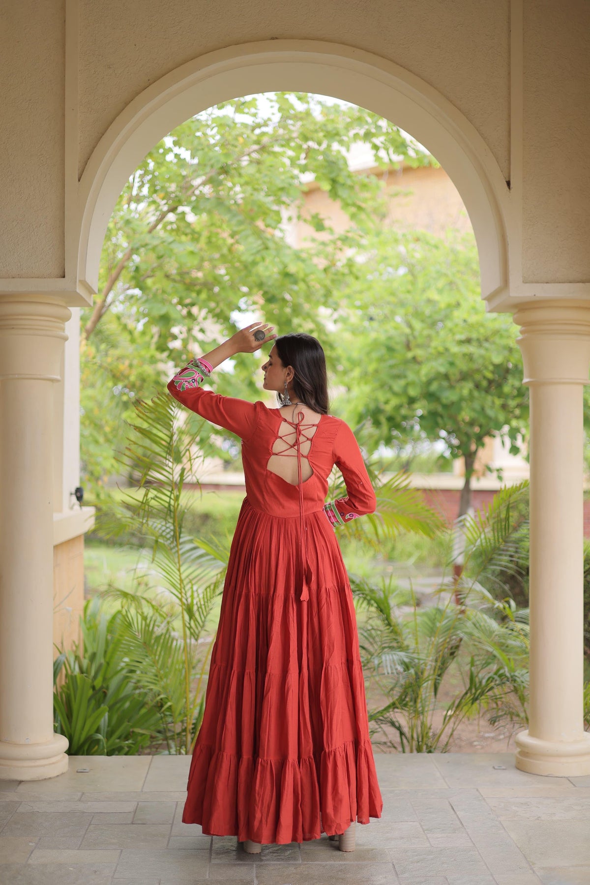 Navratri Mirror Work Gown