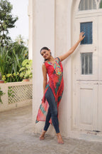 Bandhej Mirror Work Kurti