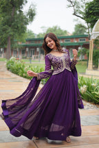 Blooming Sequins Designer Gown