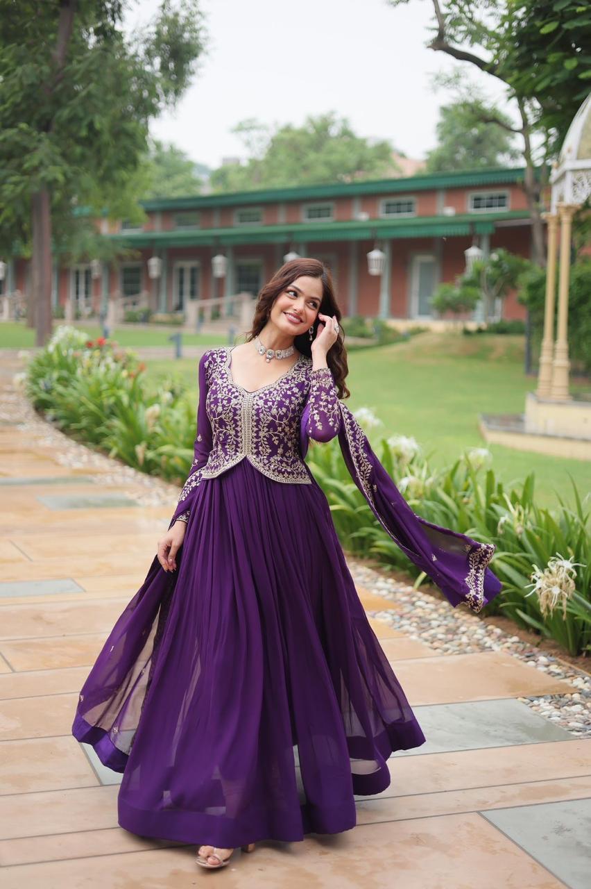 Blooming Sequins Designer Gown