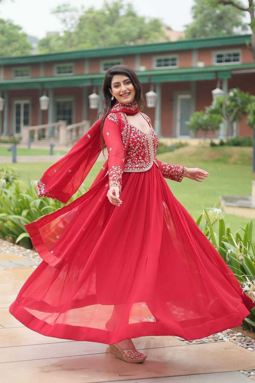 Blooming Sequins Designer Gown