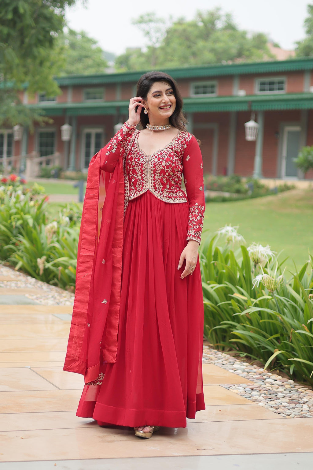 Blooming Sequins Designer Gown