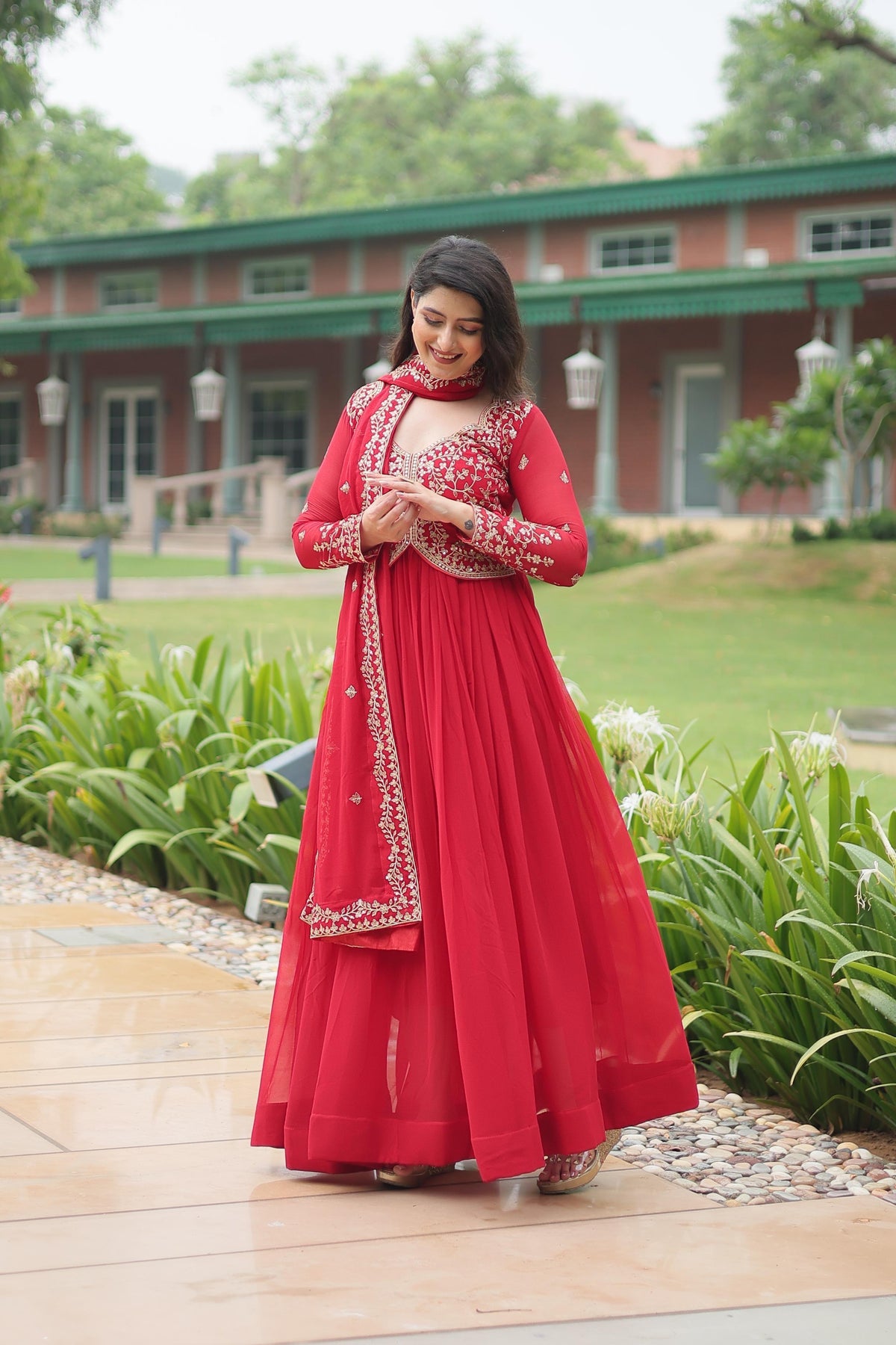 Blooming Sequins Designer Gown
