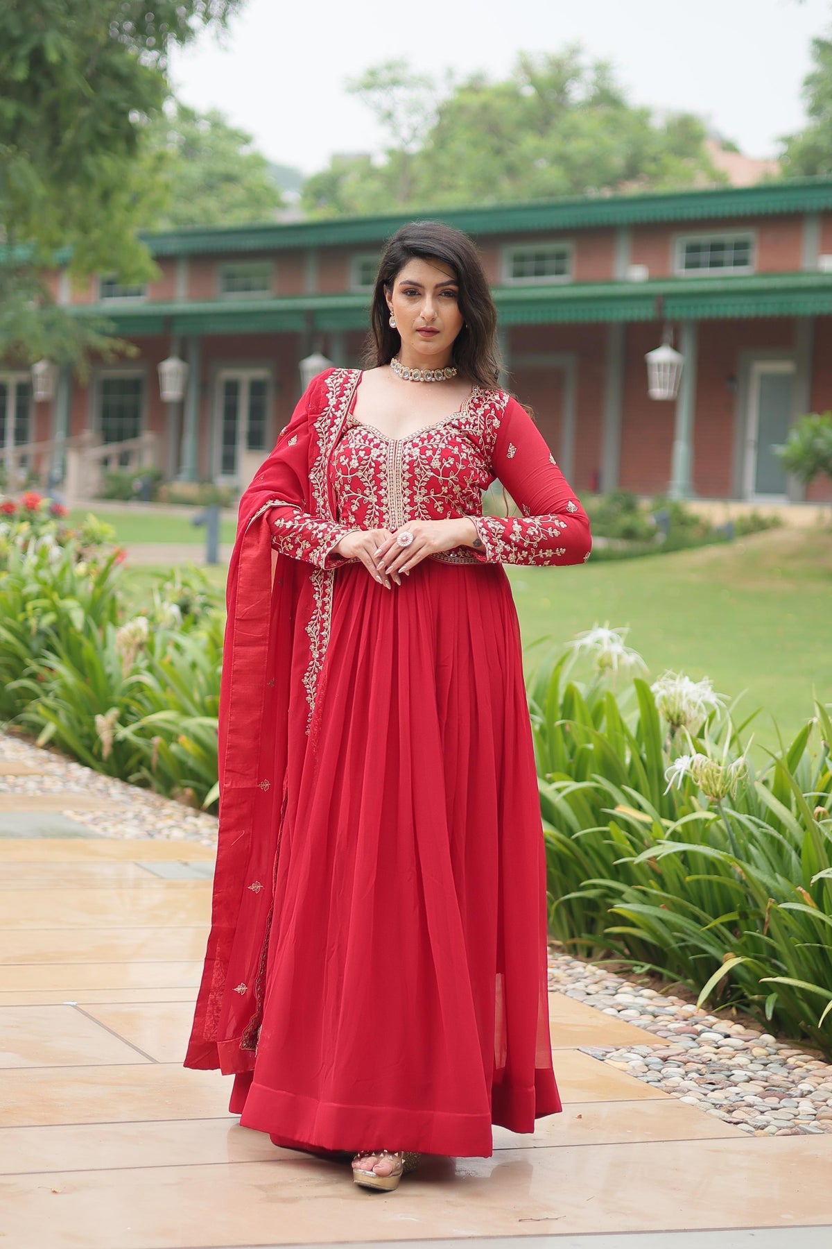 Blooming Sequins Designer Gown