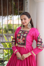 Kutchi Gamthi Mirror Work Gown
