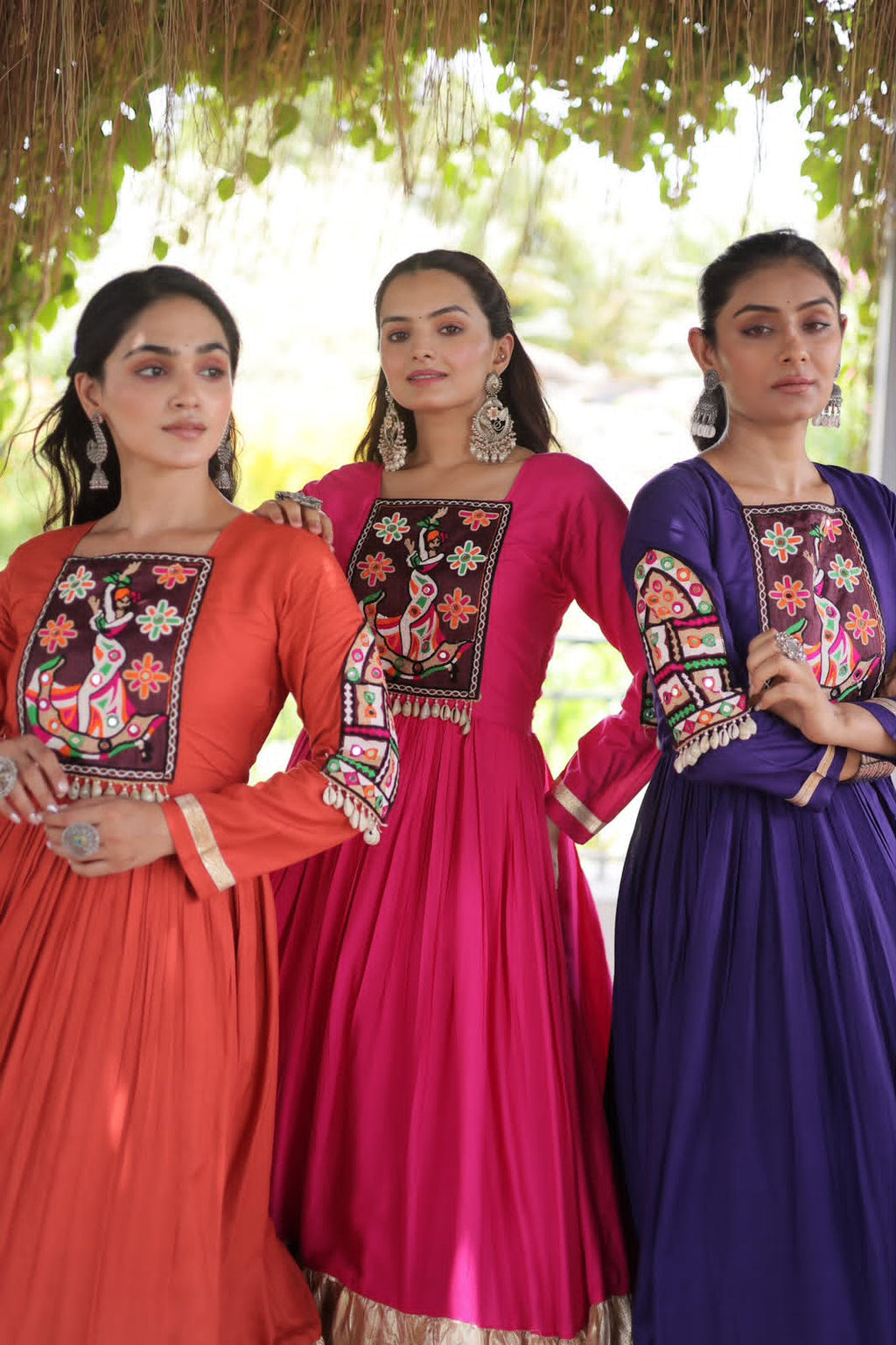 Kutchi Gamthi Mirror Work Gown