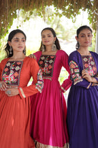 Kutchi Gamthi Mirror Work Gown