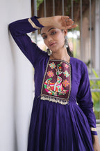Kutchi Gamthi Mirror Work Gown
