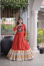 Kutchi Gamthi Mirror Work Gown