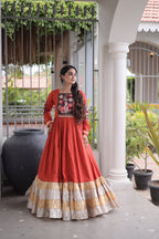 Kutchi Gamthi Mirror Work Gown
