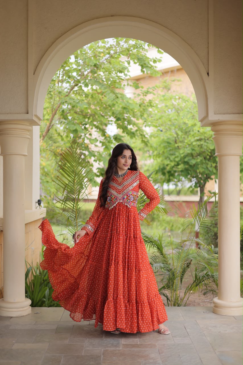 Bandhani Kutchi Patchwork Gown