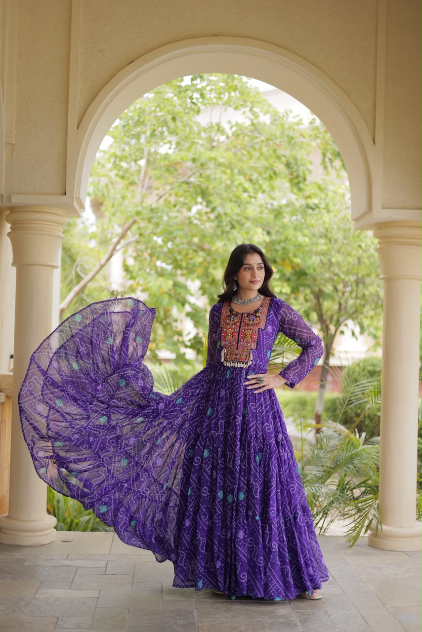 Bandhani Kutchi Festive Gown