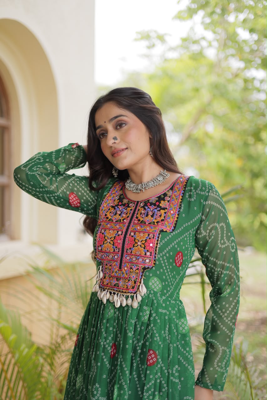 Bandhani Kutchi Festive Gown