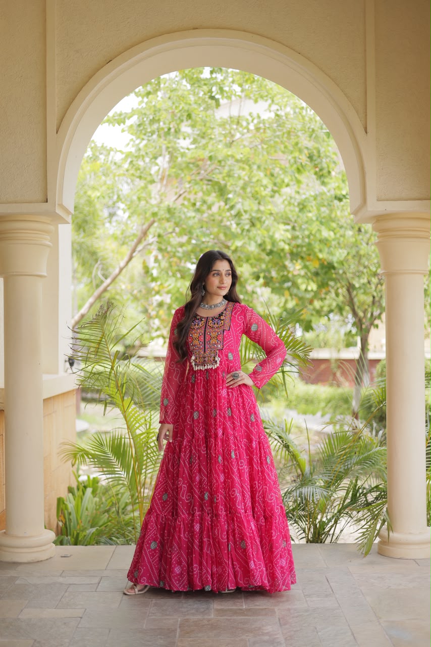 Bandhani Kutchi Festive Gown