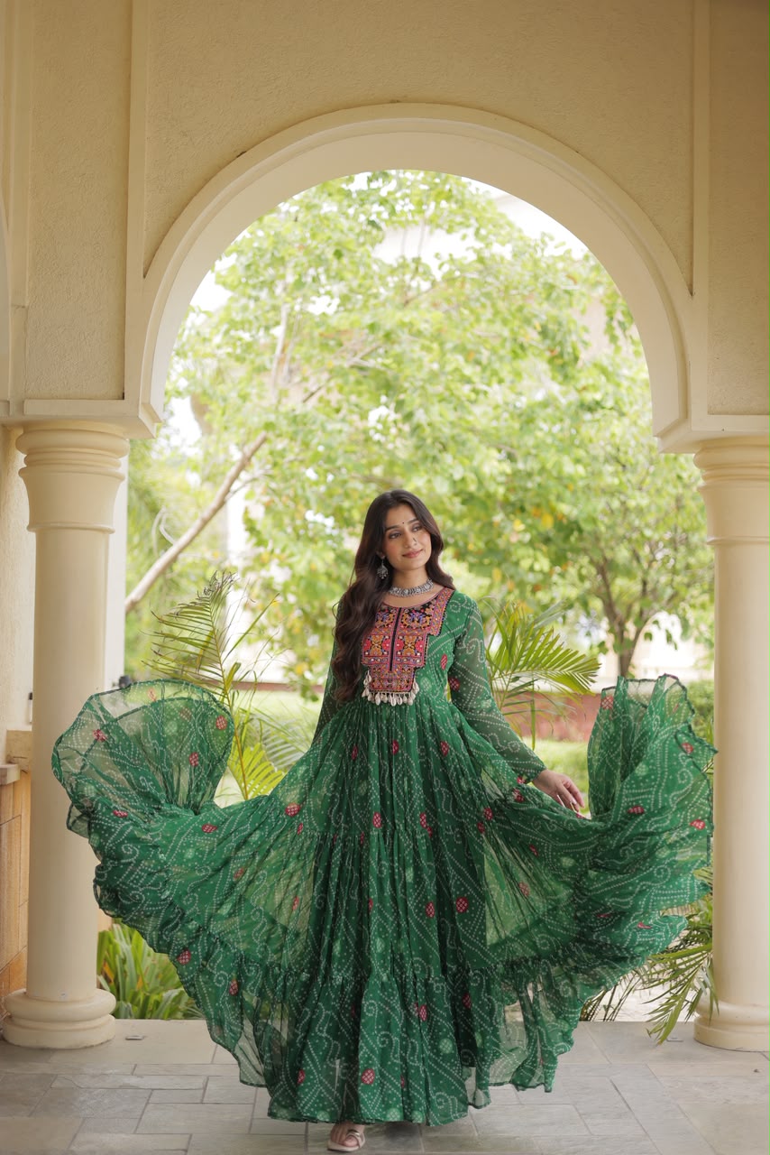 Bandhani Kutchi Festive Gown