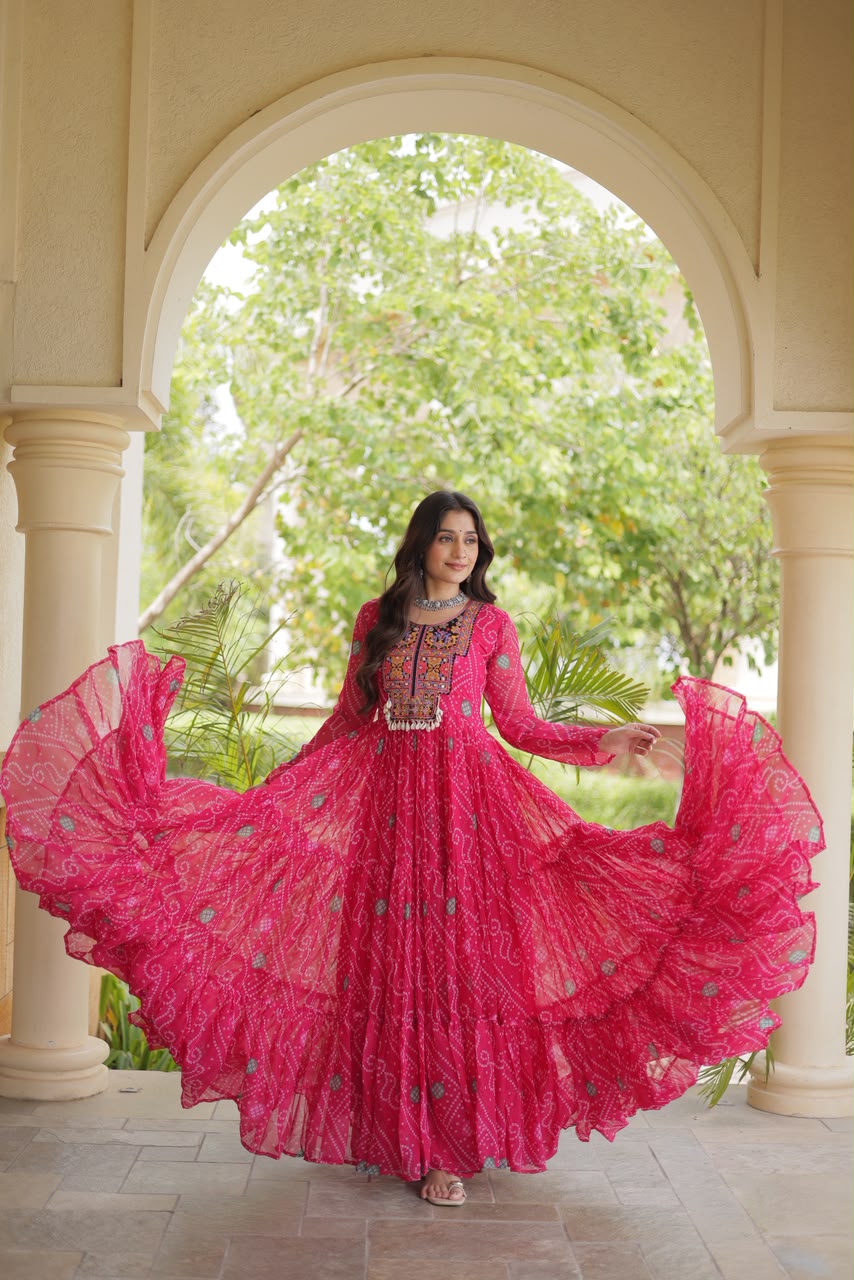 Bandhani Kutchi Festive Gown