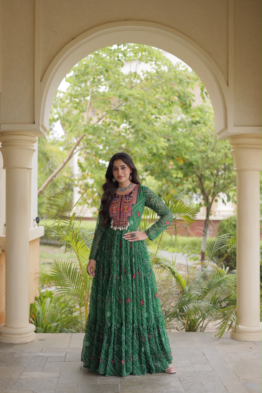 Bandhani Kutchi Festive Gown